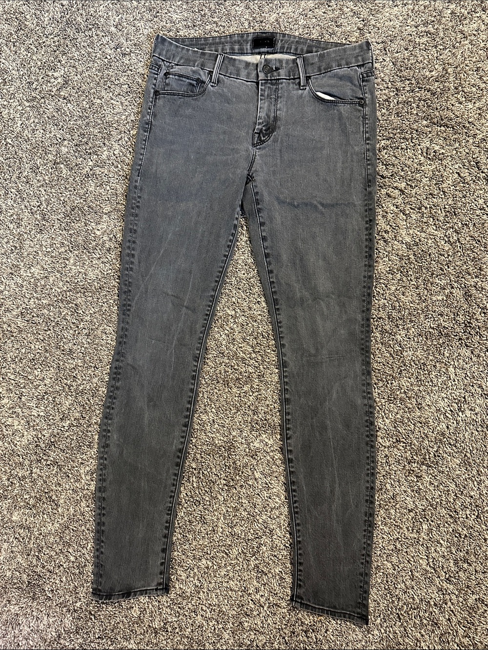 MOTHER Looker High-Rise Jeans — Charcoal Gray